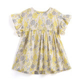 Yellow & Grey Nature Print Blouse | AIMAMA