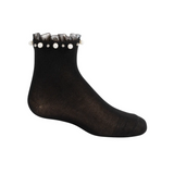 Socks Pearl/Stud Ruffled Ankle | ZUBII