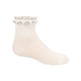 Socks Pearl/Stud Ruffled Ankle | ZUBII