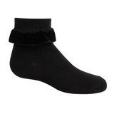 Velvet Ruffle Ankle Socks | ZUBII
