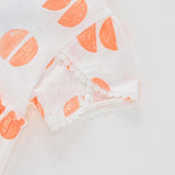 Ruffle Orange Circle Print Dress | AIMAMA для