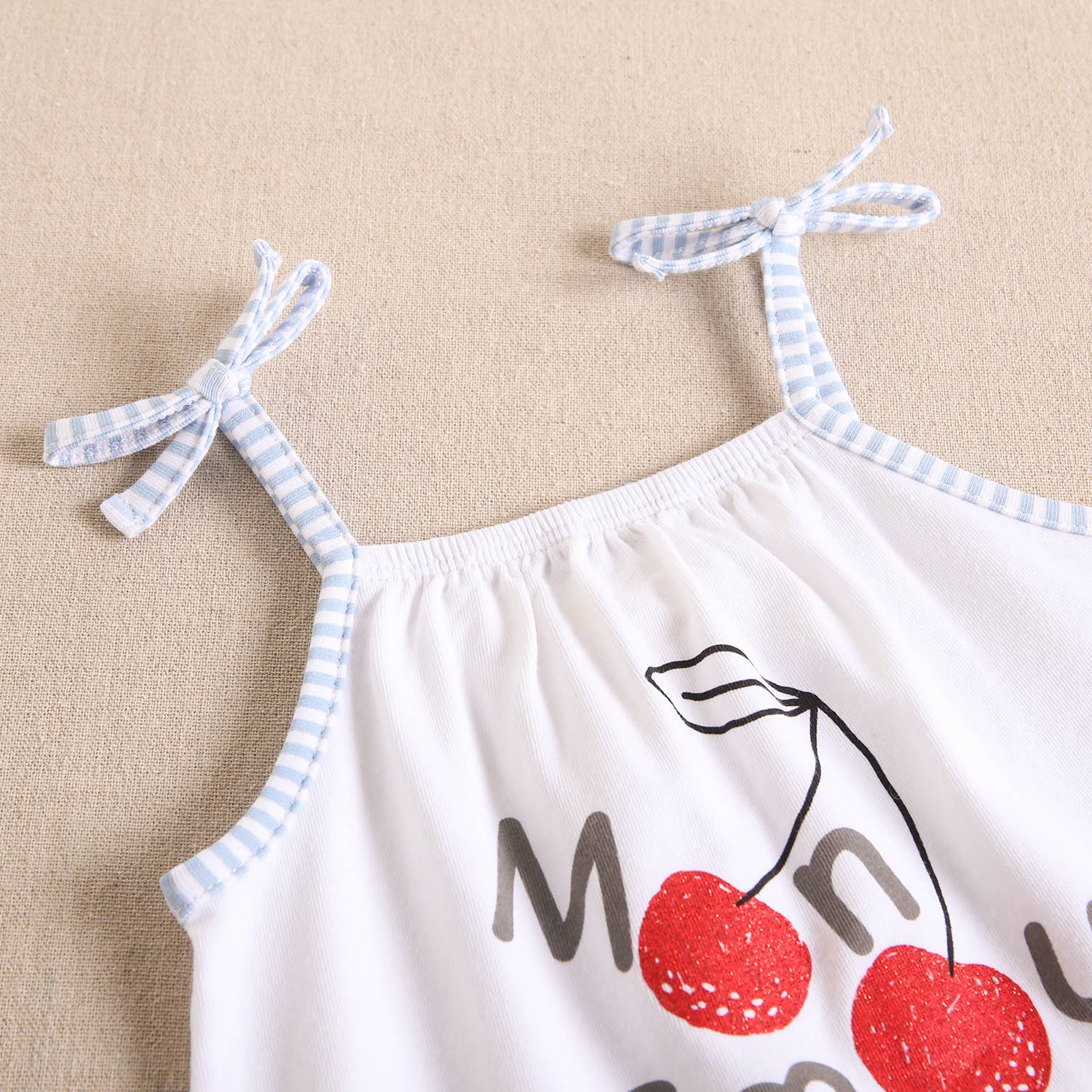 Baby Girls' Straps T-Shirt with Cherry Print: 12 Months / Blank - CapuletKids