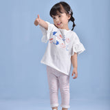White Ruffle Lace Sleeve Tee | AIMAMA