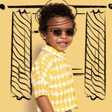 Yellow Collared Pentagon Tee | AIMAMA