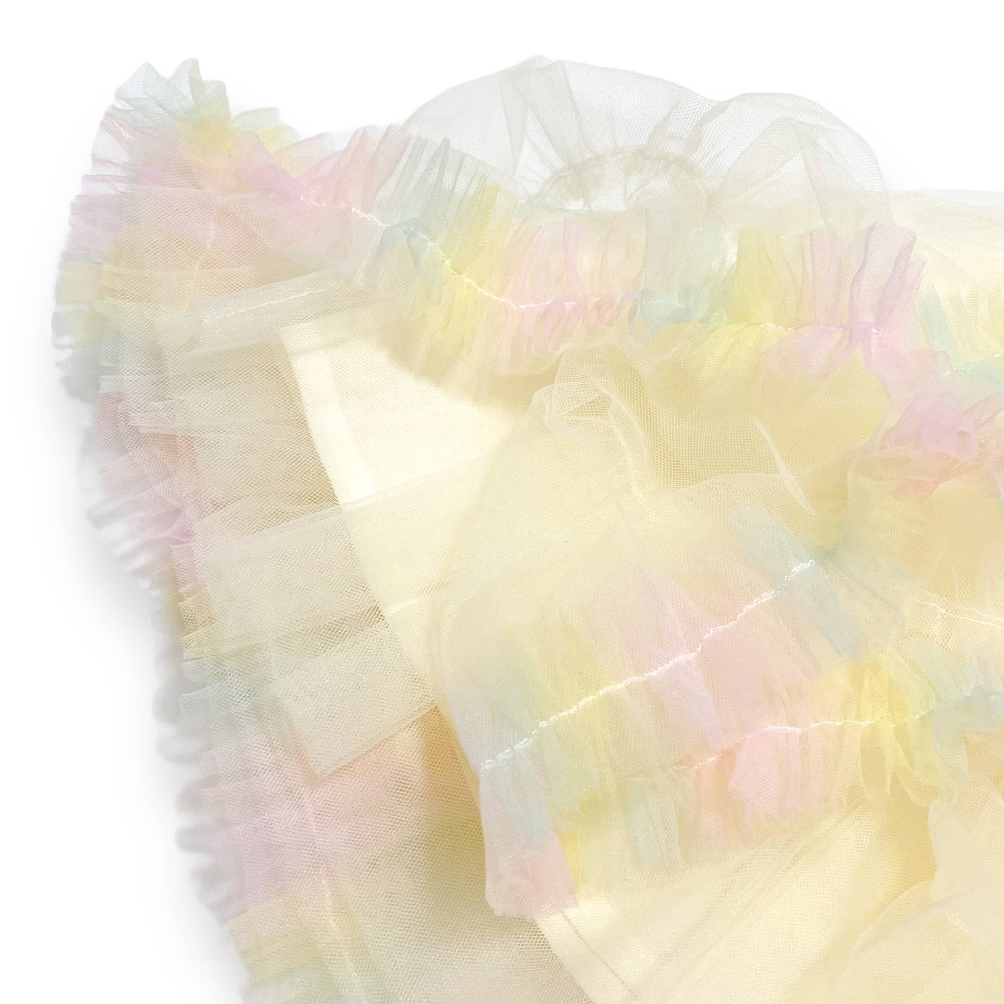 Rainbow Trim Tutu: Cream - CapuletKids