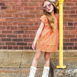 Orange & White Polka Dot Dress | AIMAMA