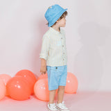 Beige Striped Button-Down Shirt | AIMAMA
