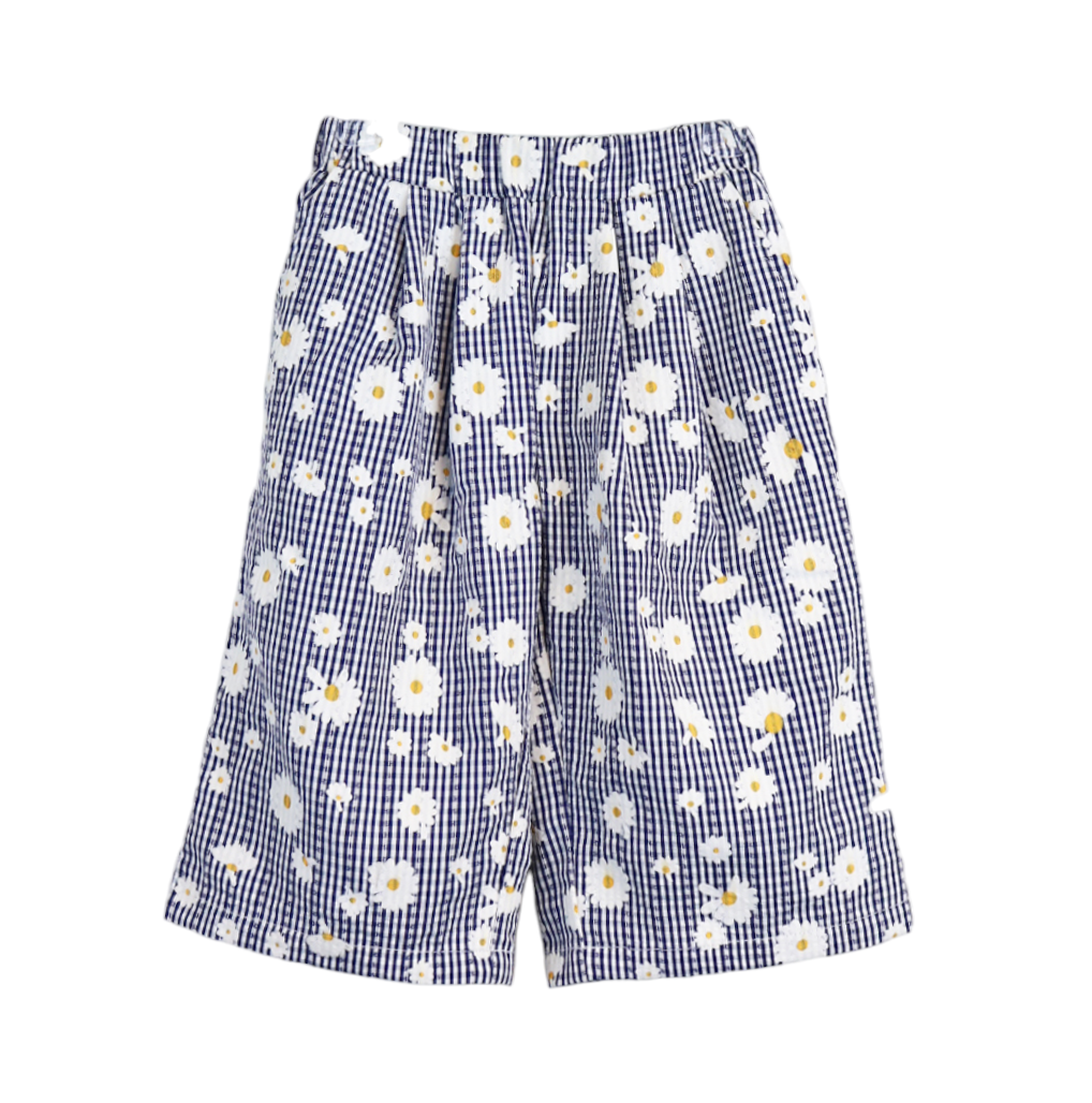 Floral Plaid Wide Pants BLUE - CapuletKids