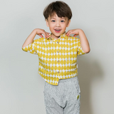 Yellow Collared Pentagon Tee | AIMAMA
