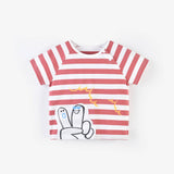 Red Striped Peace Tee | AIMAMA