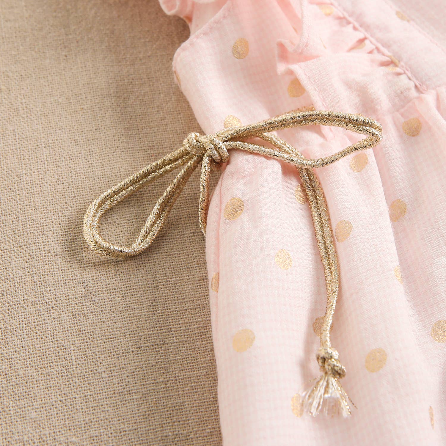 Pink Baby Girl's Dress with Ruffle and Polka Dots: Rose - CapuletKids