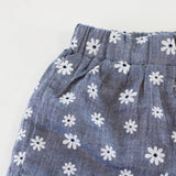 BLUE Daisy Floral Shorts: BLUE - CapuletKids
