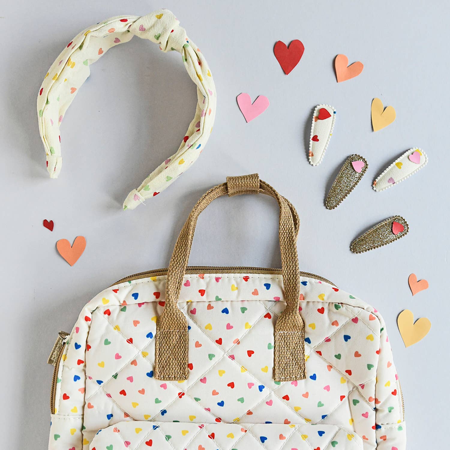 Rainbow Hearts Knotted Headband - CapuletKids