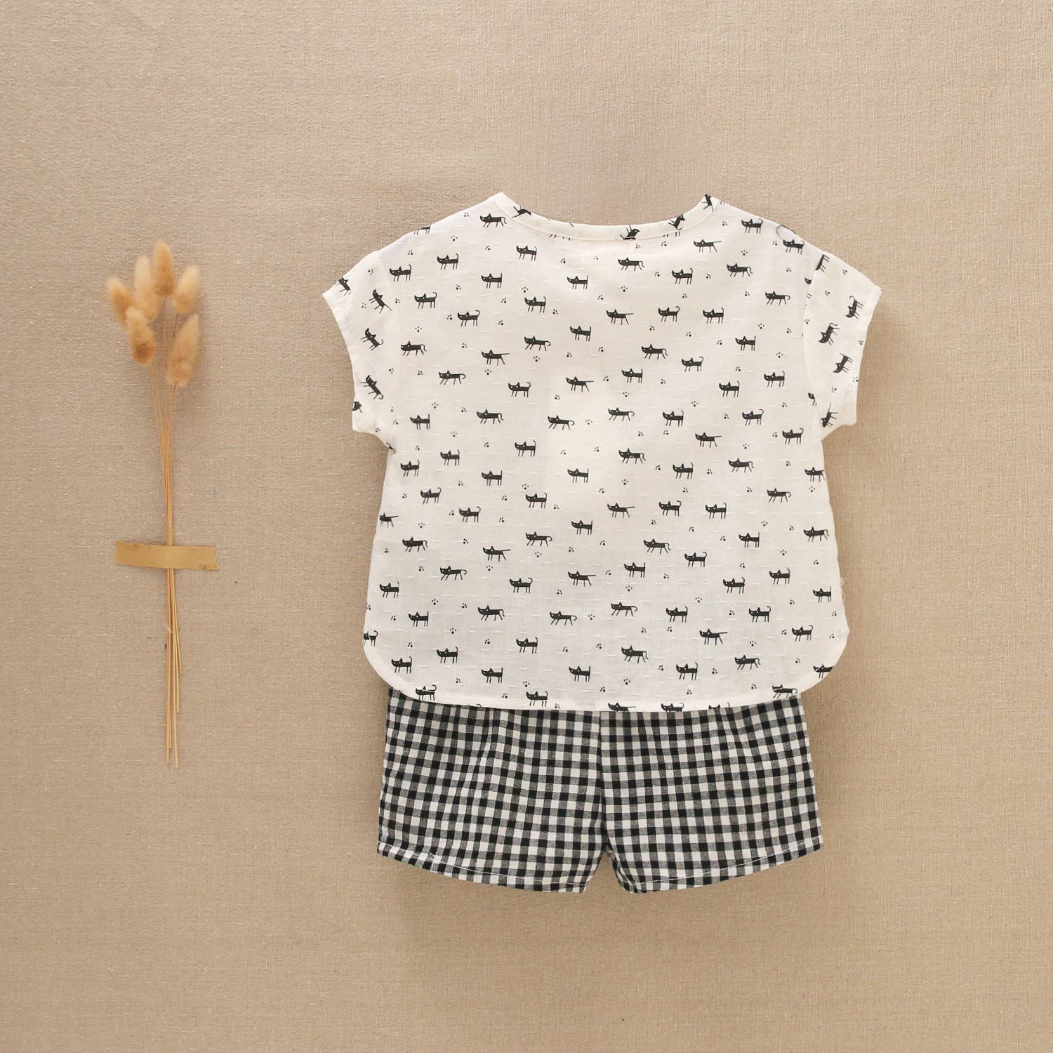 Baby Boy's Printed Shirt And Shorts Set: 12 Months / Black - CapuletKids