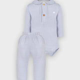 2-Piece Blue Knit Bodysuit
