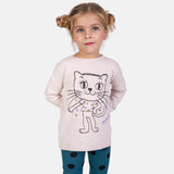 100% Cotton Long Sleeve Shirt with a Cat | NAADA - CapuletKids