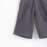 Grey Crepe Wide-Leg Pants | AIMAMA