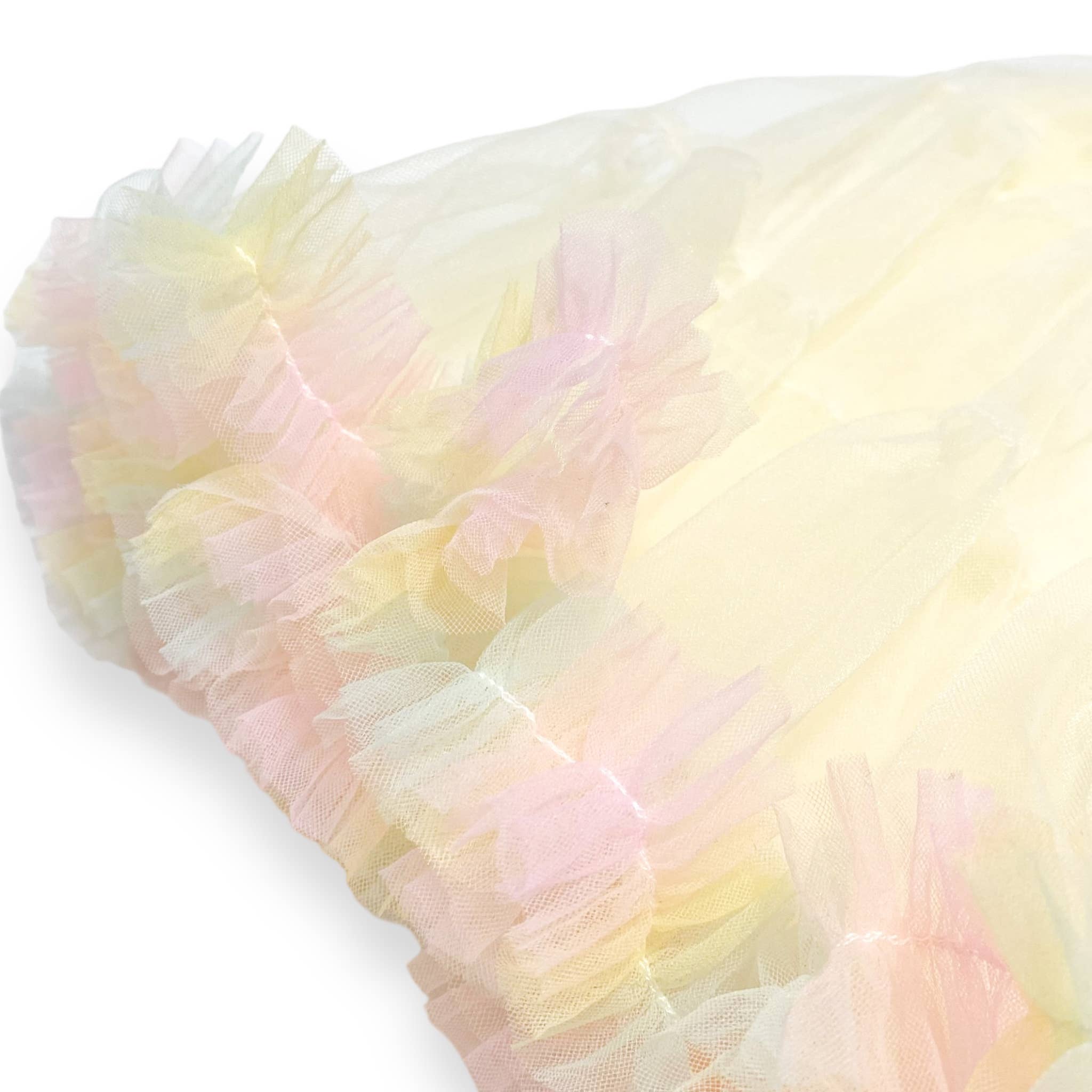 Rainbow Trim Tutu: Cream - CapuletKids