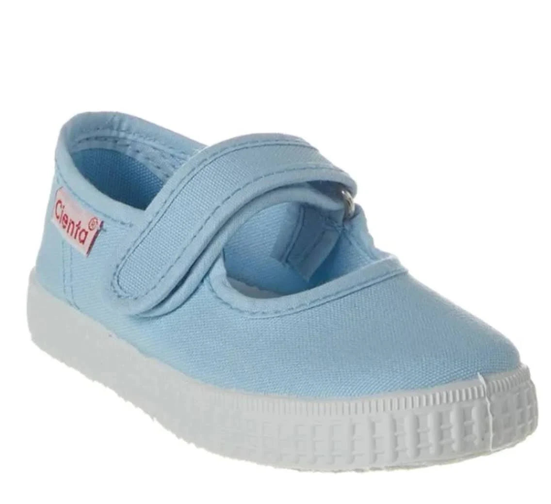 Canvas Yellow Shoes - Light Blue | CIENTA - CapuletKids