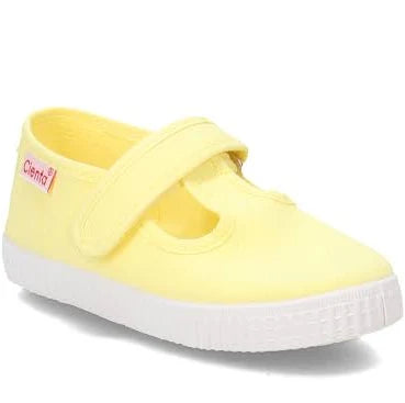 Canvas T-Strap Shoes - Yellow | CIENTA - CapuletKids
