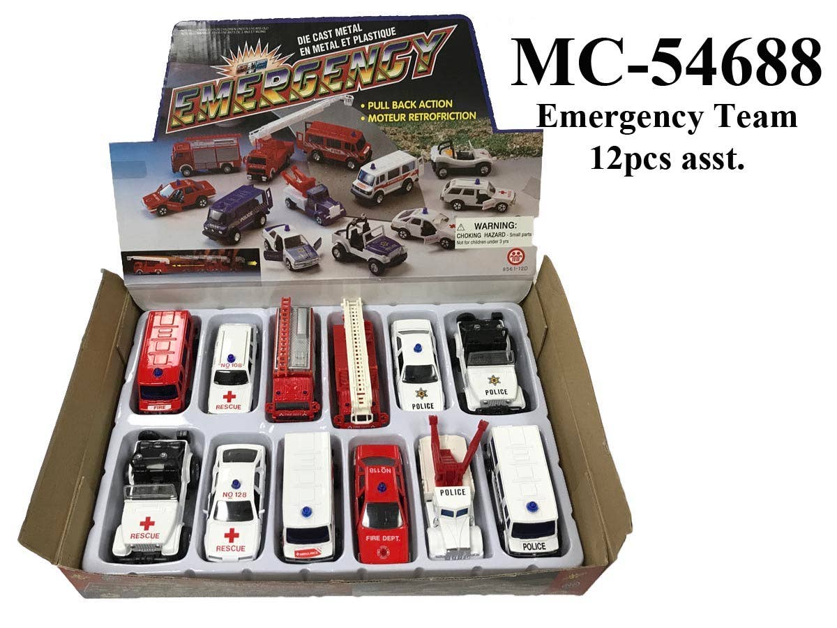 Assorted Emergency Team Diecast Vehicles in Box