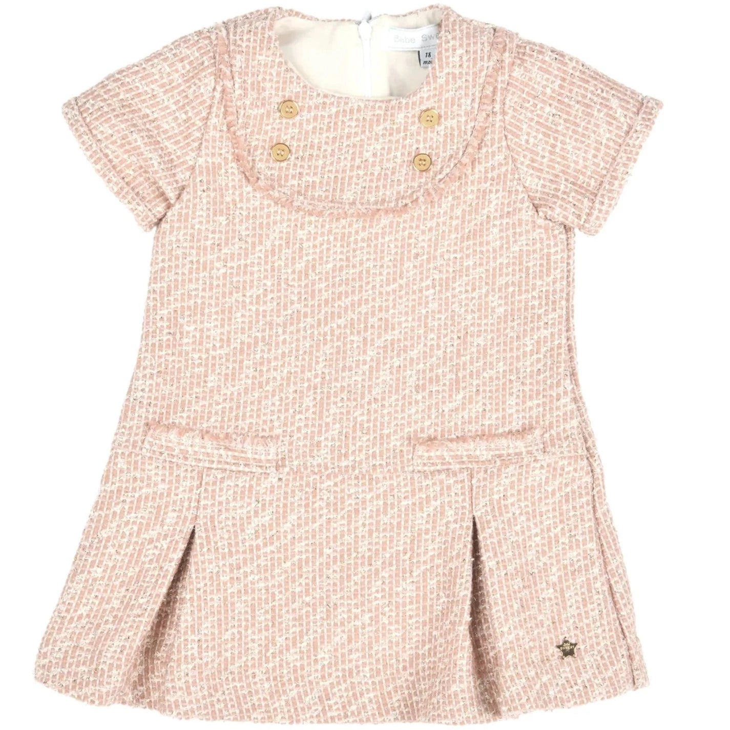 Bridgette | Girls Pink Tweed Dress 4Y Bridgette | Girls Pink Tweed Dress 4Y