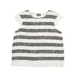 Stripe Linen Top w/ Lace Trim - CapuletKids