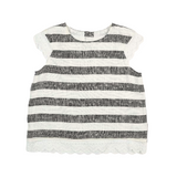 Stripe Linen Top w/ Lace Trim - CapuletKids