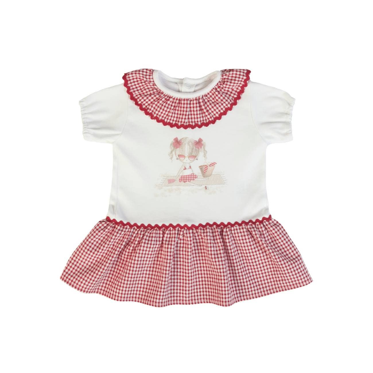 FS Baby Dress - White/red - CapuletKids