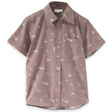 Beet World Collar Cotton Shirt With Garden Tools for Boys