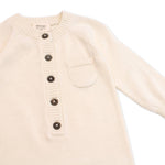 Viverano Organics| Milan Pastel Button Coverall Sweater Knit (Organic Cotton) for Newborn and Mini Kids 0-18 M - CapuletKids