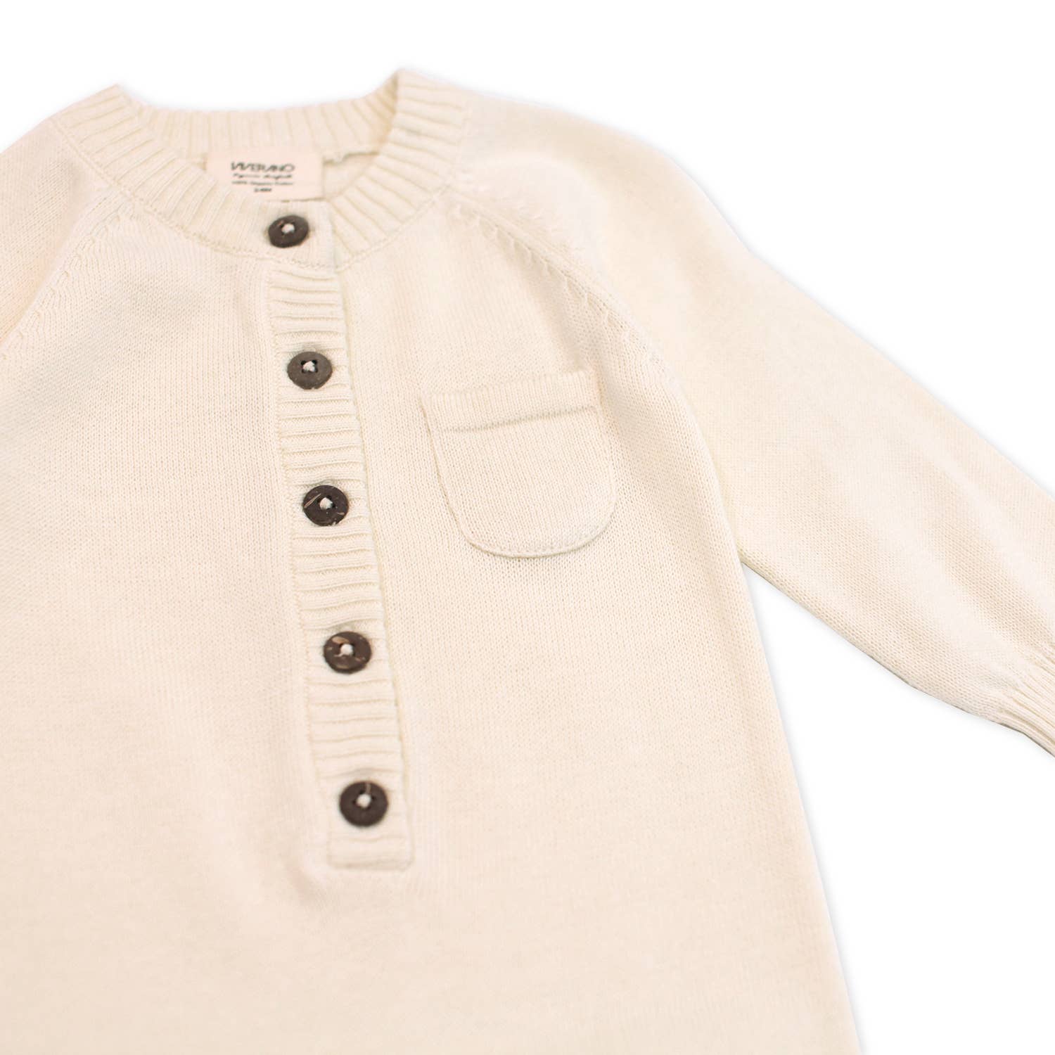 Viverano Organics| Milan Pastel Button Coverall Sweater Knit (Organic Cotton) for Newborn and Mini Kids 0-18 M - CapuletKids