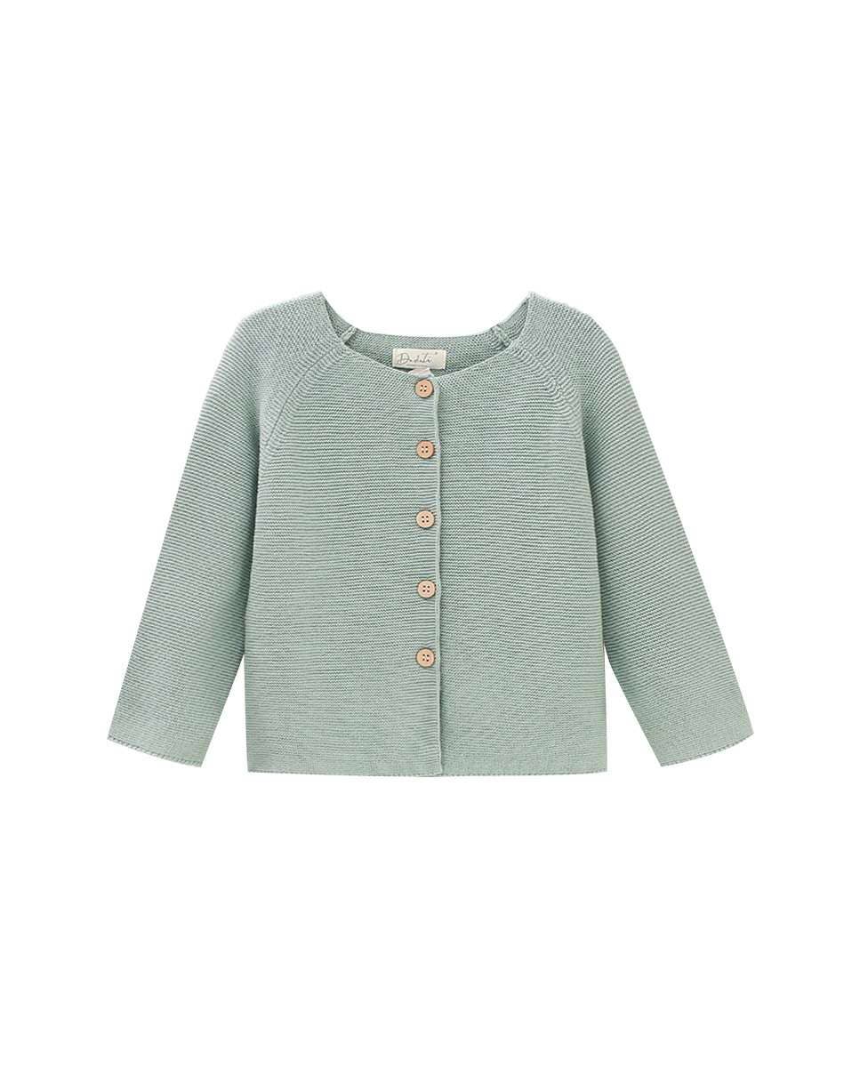 Long sleeve knit jacket with wooden buttons - CapuletKids