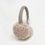 Margot Floral Quilted Earmuffs with Gold Headband