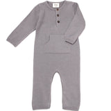Viverano Organics| Milan Pastel Kangaroo Knit Coverall Romper (Organic Cotton) Mini Kids 0-12M