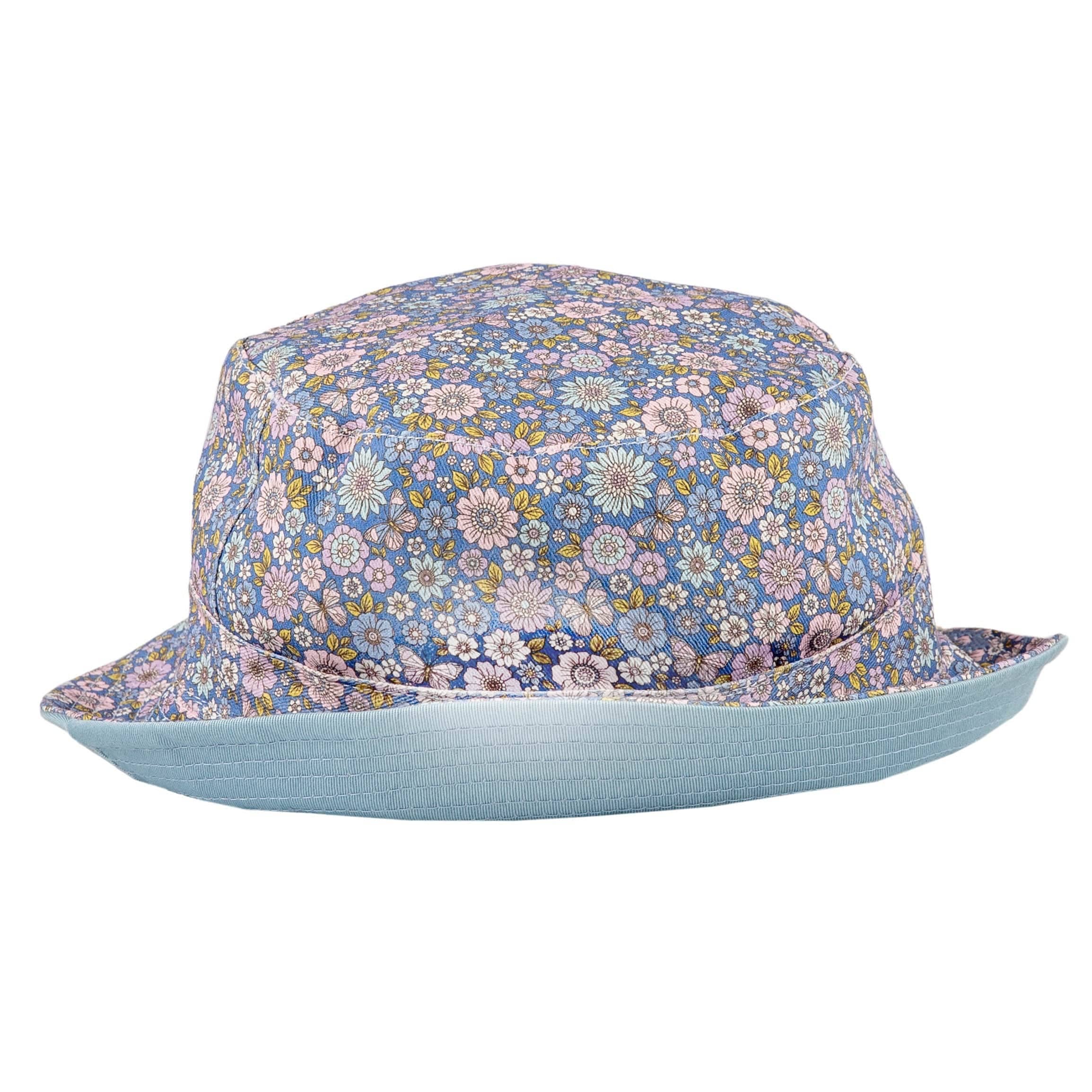 Topanga Reversible Bucket Hat with Floral and Chambray Sides