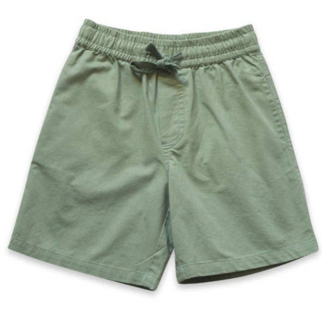 Beet World Cotton Pull-On Straight Shorts in Sage Green