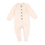 Viverano Organics| Milan Pastel Button Coverall Sweater Knit (Organic Cotton) for Newborn and Mini Kids 0-18 M - CapuletKids