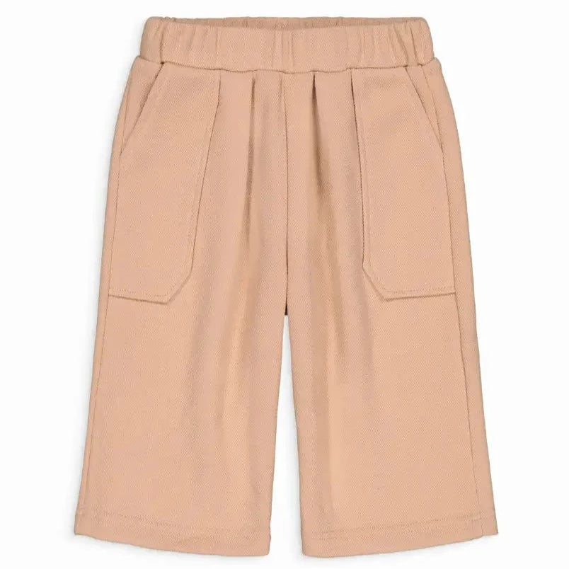 UPÉ “Gus” Beige Wide Leg Quilted Knit Pants Trousers for Girls S 2022- 2023 - CapuletKids