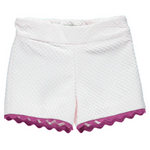 Piccola Speranza Pink Pique Shorts With Fuchsia Zig Zag Trim for Baby Girls and Girls 3Y-6Y