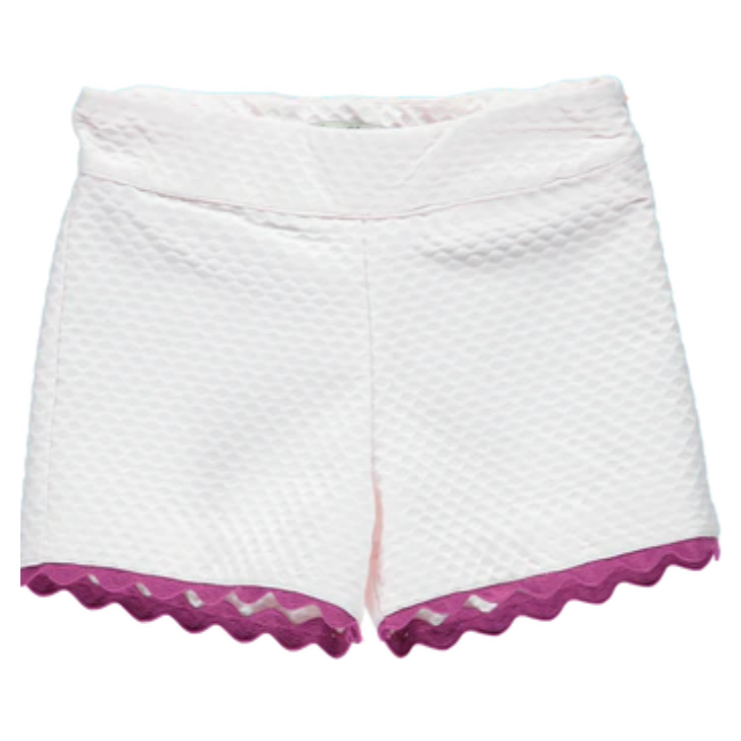 Piccola Speranza Pink Pique Shorts With Fuchsia Zig Zag Trim for Baby Girls and Girls 3Y-6Y