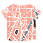 OUPÉE/ Organic Cotton Cream Unisex T-Shirt Tee City Map Allover for Babies Girls and Boys 2Y-8Y