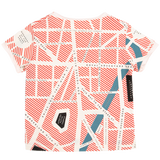 OUPÉE/ Organic Cotton Cream Unisex T-Shirt Tee City Map Allover for Babies Girls and Boys 2Y-8Y