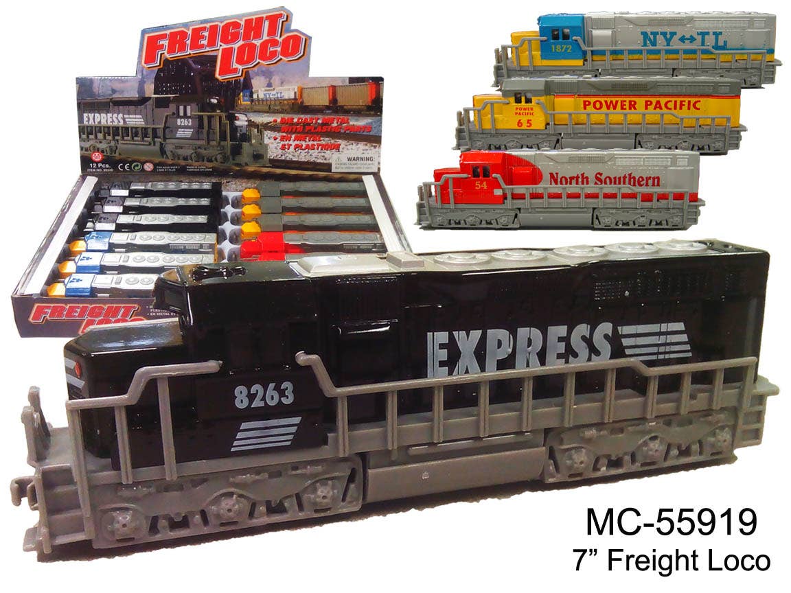 Assorted Freight Loco Diecast Model Trains in Display Box