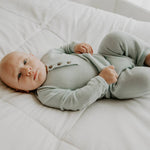 Viverano Organics| Milan Pastel Kangaroo Knit Coverall Romper (Organic Cotton) Mini Kids 0-12M - CapuletKids