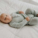 Viverano Organics| Milan Pastel Kangaroo Knit Coverall Romper (Organic Cotton) Mini Kids 0-12M - CapuletKids