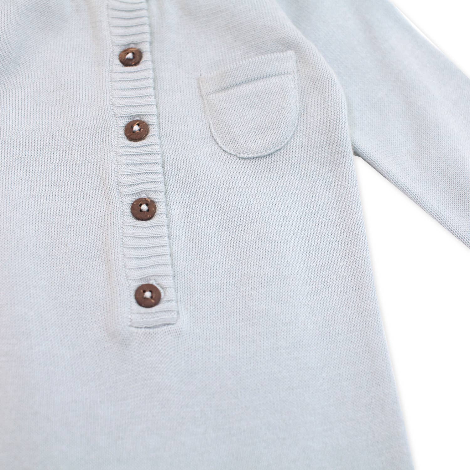 Viverano Organics| Milan Pastel Button Coverall Sweater Knit (Organic Cotton) for Newborn and Mini Kids 0-18 M - CapuletKids