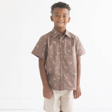 Beet World Collar Cotton Shirt With Garden Tools for Boys - CapuletKids