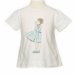 3D Blue Dandelion and Girl T-shirt | DOE A DEAR - CapuletKids
