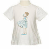 3D Blue Dandelion and Girl T-shirt | DOE A DEAR - CapuletKids